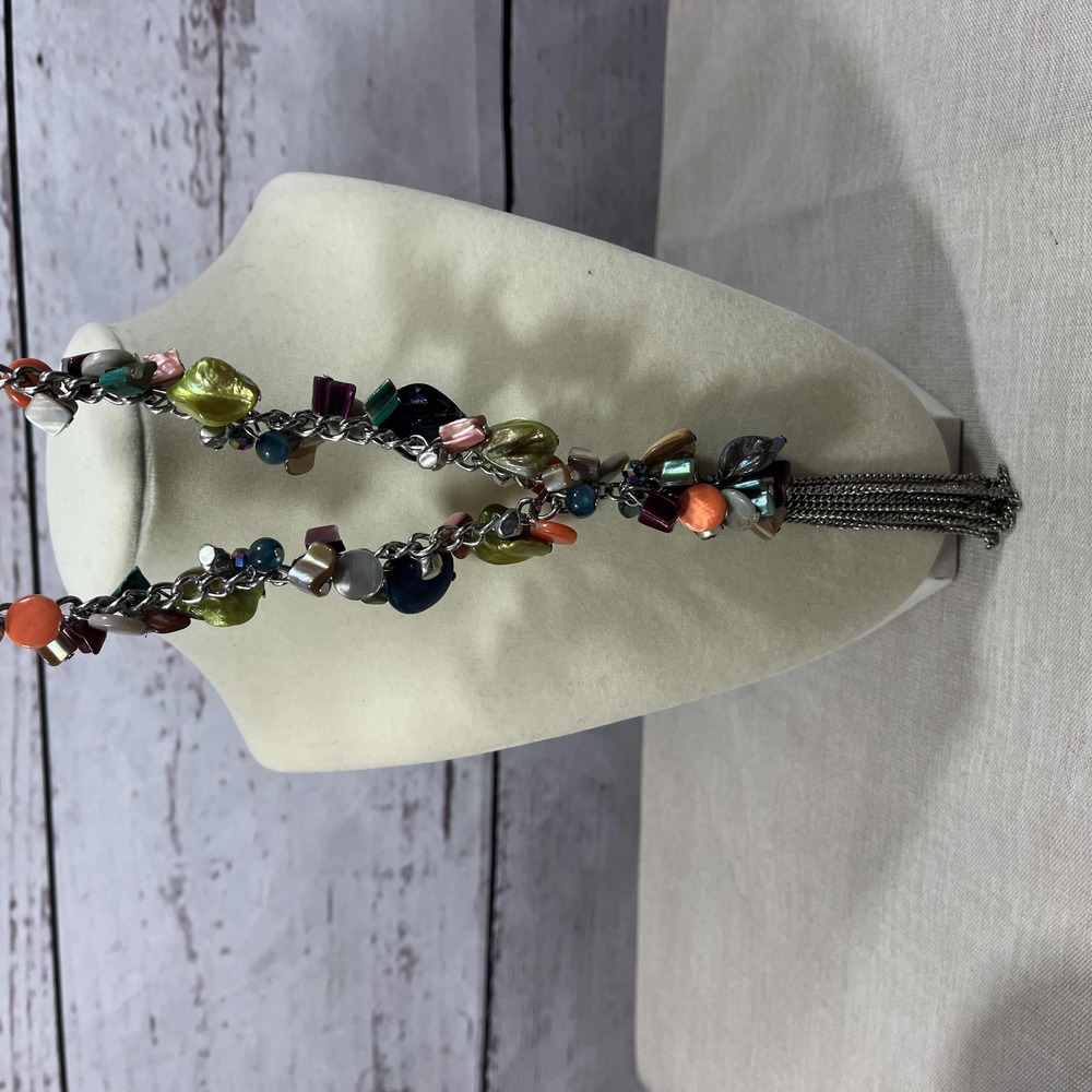 Tassel Long Chunky‎ Multicolored Beaded Necklace